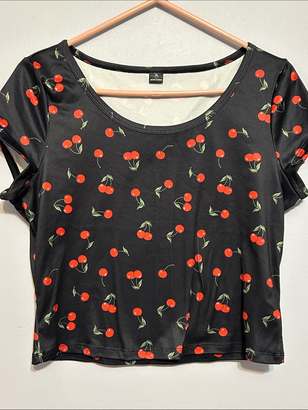 Cherry Print Crop Top